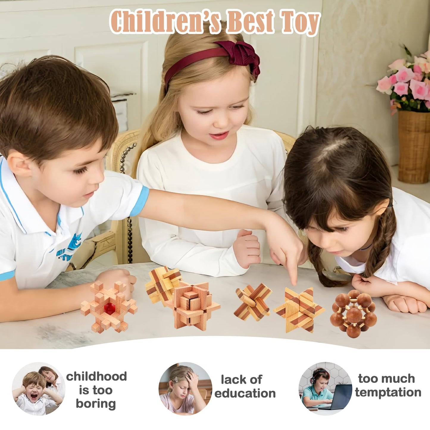 Surplex 12 Pcs 3D Wooden Brain Teaser Puzzle Set – Interlocking Logic IQ Challenge Games, Mind-Bending Assembly & Disentanglement Puzzles for Adults, Teens & Kids – Fun Educational Toy & Gift Idea