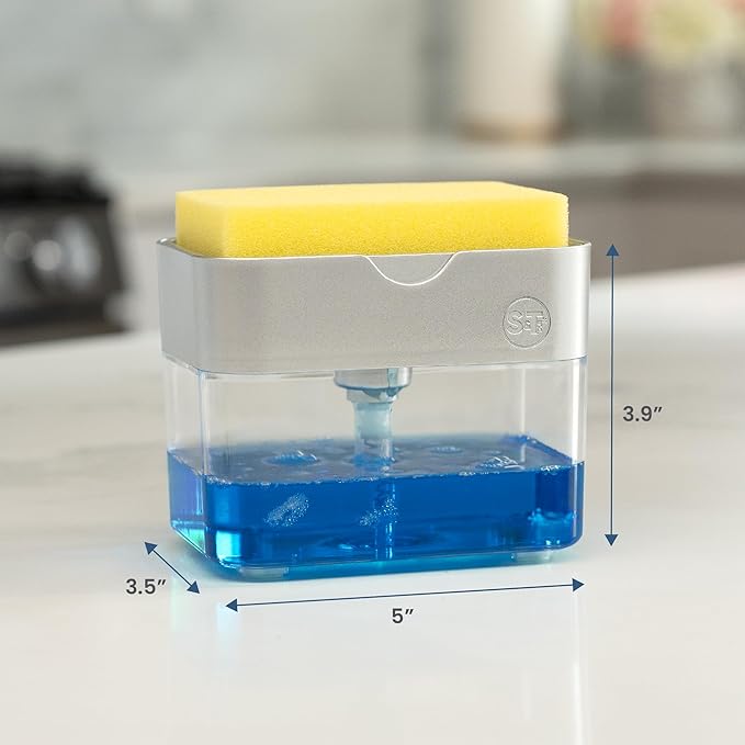 S&T INC. Dish Soap Dispenser and Sponge Holder