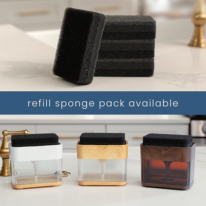 S&T INC. Dish Soap Dispenser and Sponge Holder