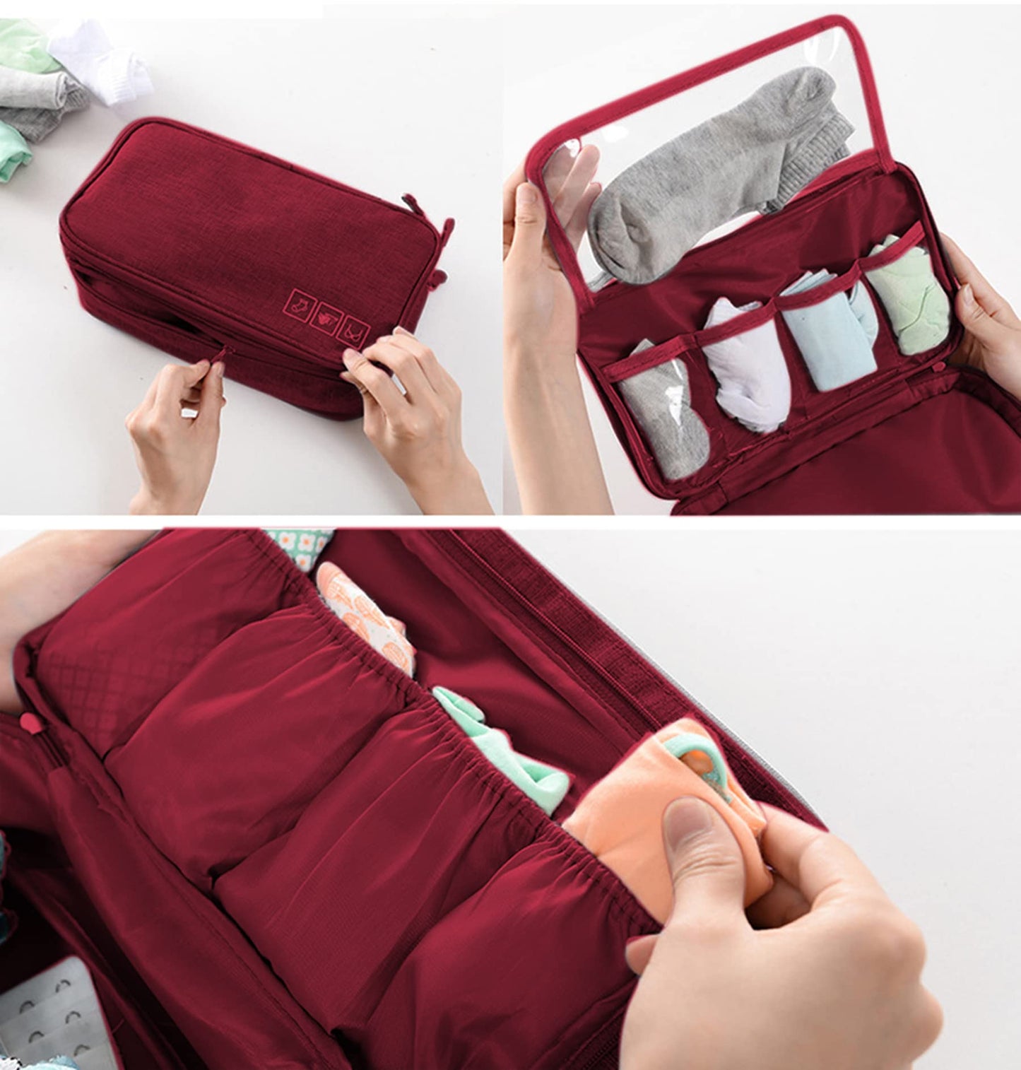 Portable Underwear Bra Storage Bag Waterproof Travel Organizers Multi-Layer Toiletry Packing Cube
