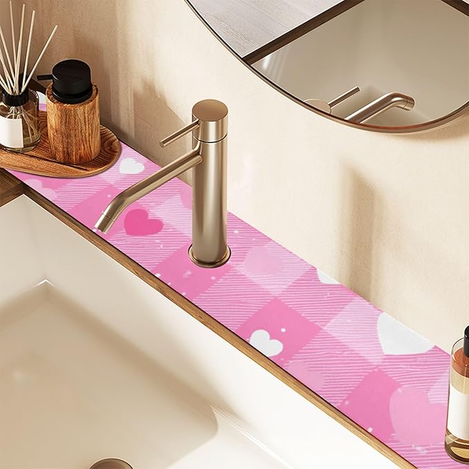 Kitchen Sink Splash Guard 2 PCS 14.7 Inch Sink Faucet Mat Splash Guard