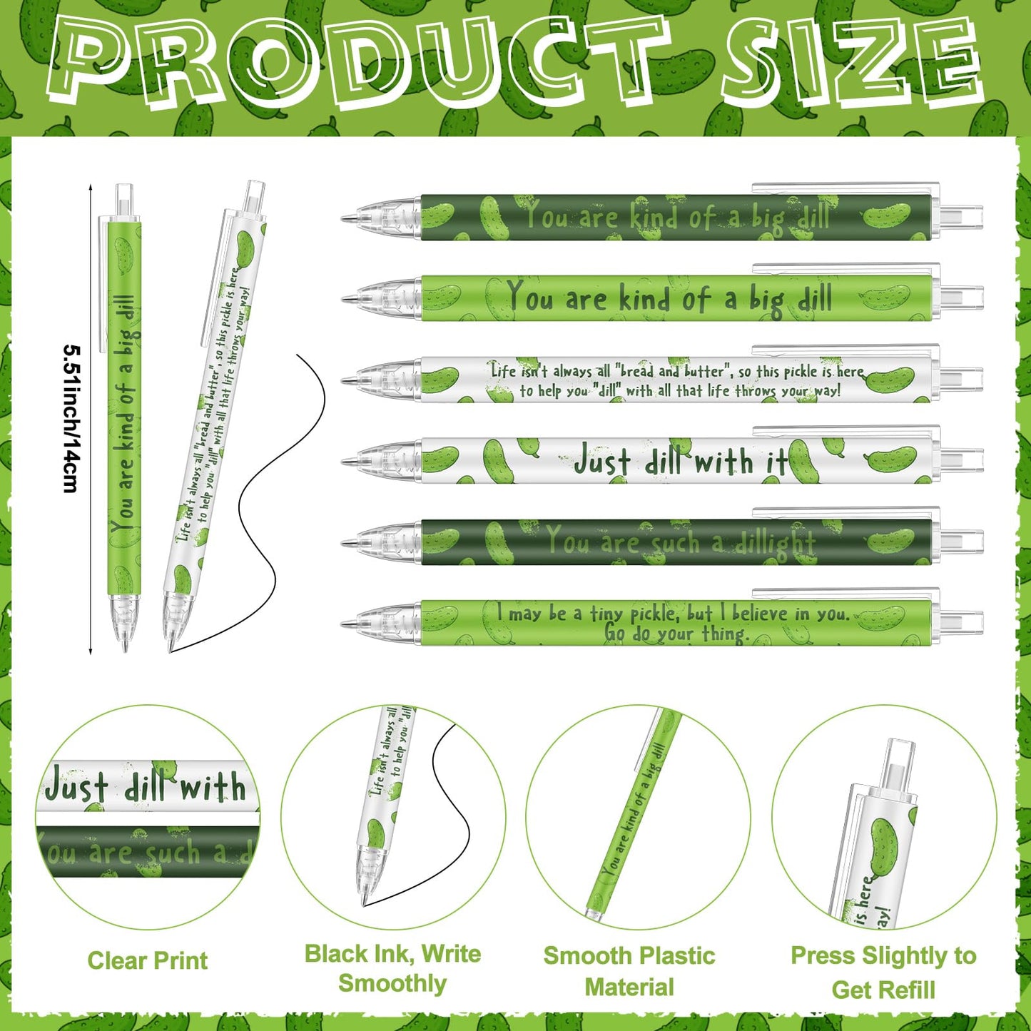 Sayglossy 12 Set Graduation Gift Bulk Appreciation Inspirational Pickle Ballpoint Pen Funny Cucumber Keychain Bookmark Emotional Support Favors for Graduation Student Teacher Volunteer Nurse Team