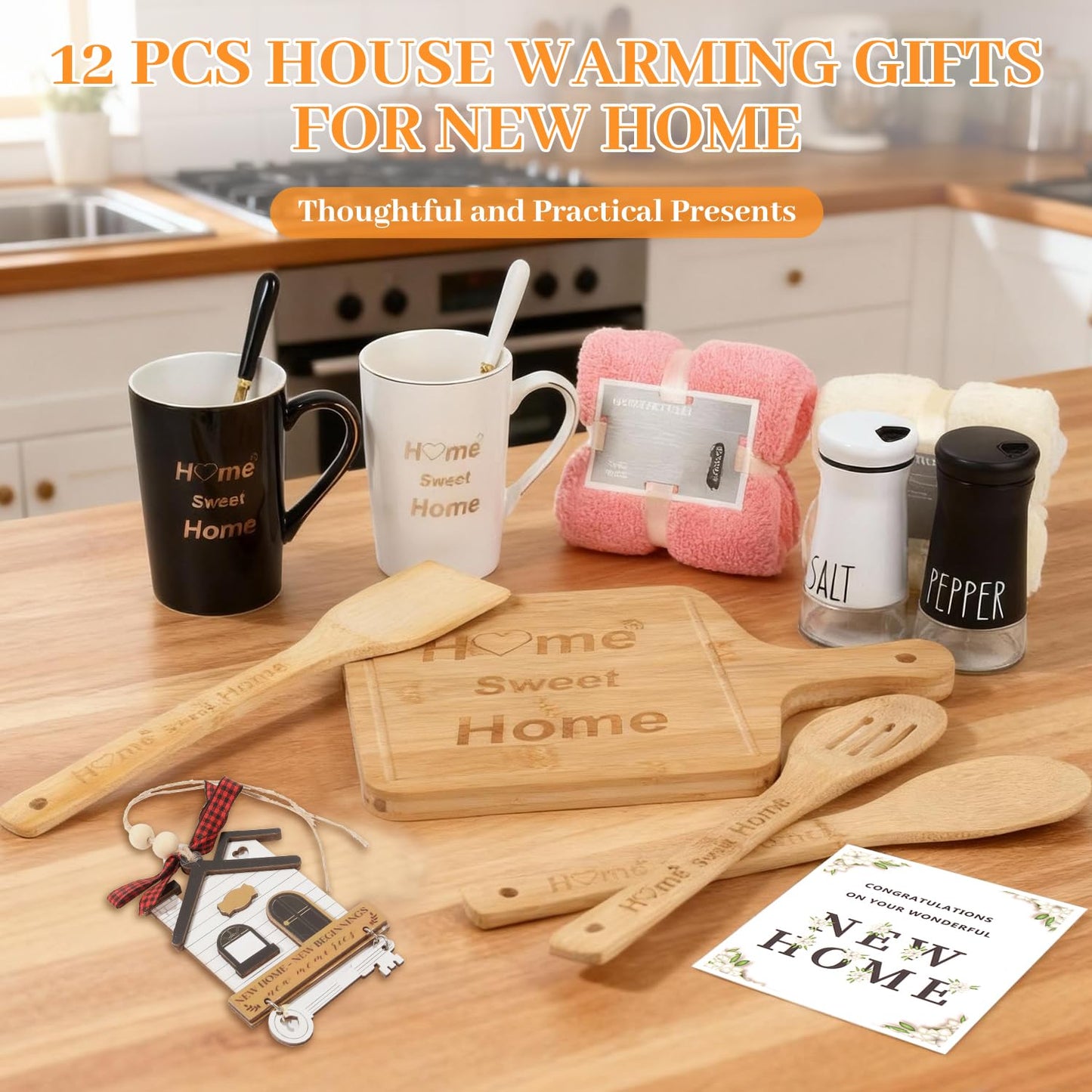 Hoomast House Warming Gifts New Home, 12 Pcs Housewarming Gift Ideas, New House Gift Basket for Homeowners Couples Women, Closing Gifts for Home Buyers