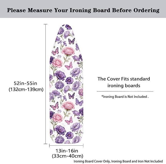Butterfly Rose Flower Iron Board Cover