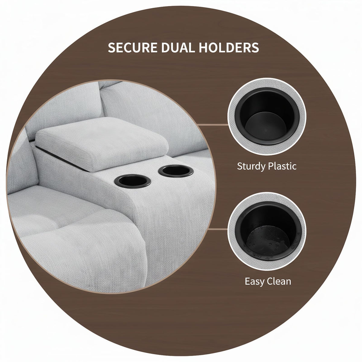 Trygoal Manual Recliner Sofa Set, Linen Reclining Living Room Furniture Set, Adjustable Backrest Reclining Loveseat Sofa and a 3 Seater Couch Furniture Set for Living Room, Home Theater, White Grey