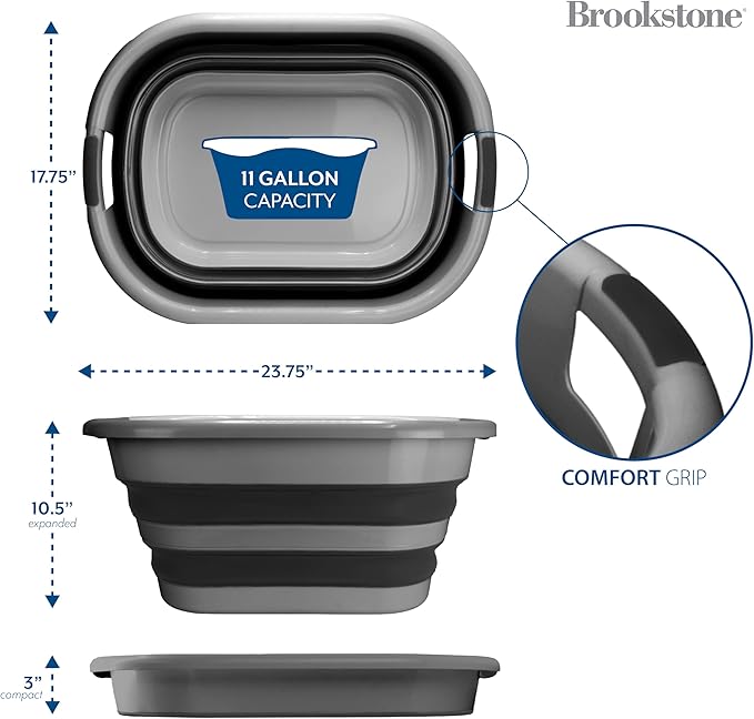 BROOKSTONE Collapsible Laundry Basket Set, Modern Extra Large Collapsible
