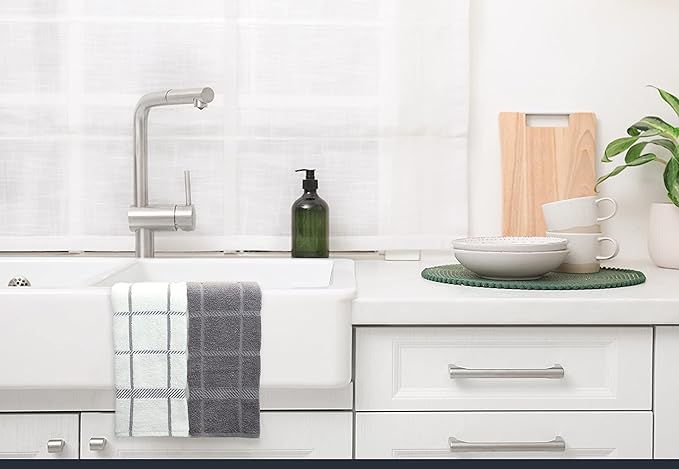 100% Cotton Terry Dish Towels, 4 Pack 16 x26 Inches, Super Soft and Absorbent