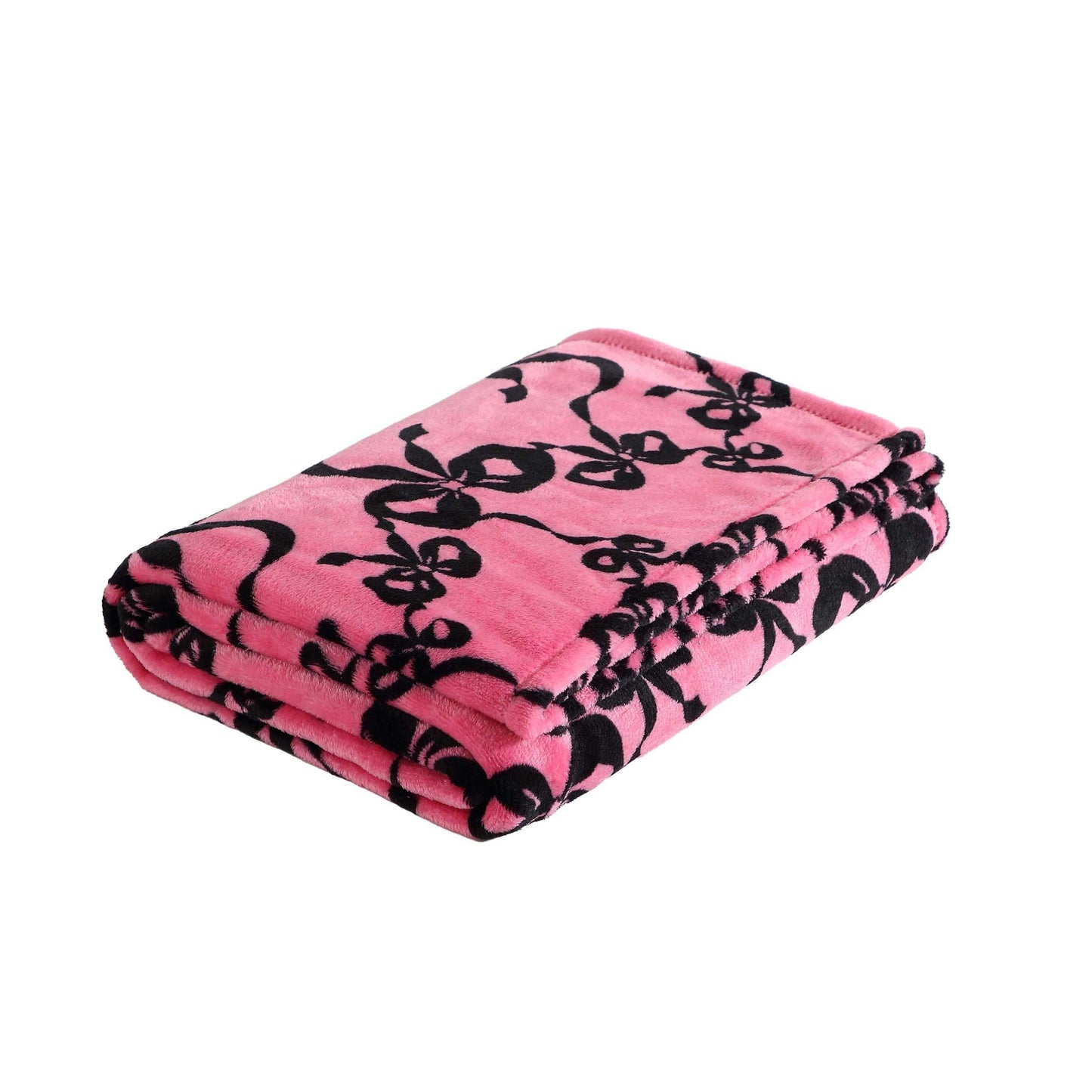 Betsey Johnson - Queen Comforter Set with Shams & Bonus Plush Throw Blanket, Soft & Lightweight Bedding, Dorm Room Essentials, Signature Hotel Solid Black