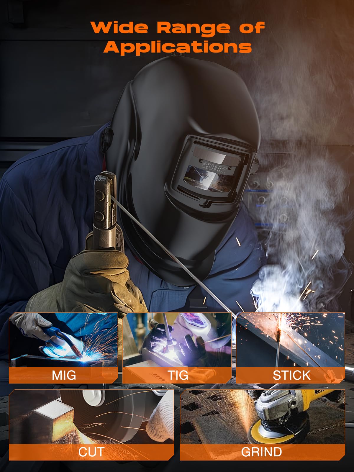Rubik Stick Welder, ARC MMA 225Amp Electric Welding Machine, IGBT Digital Dispaly LCD 110V/220V Hot Start 2 in 1 Portable Welder Machine with Welding Helmet