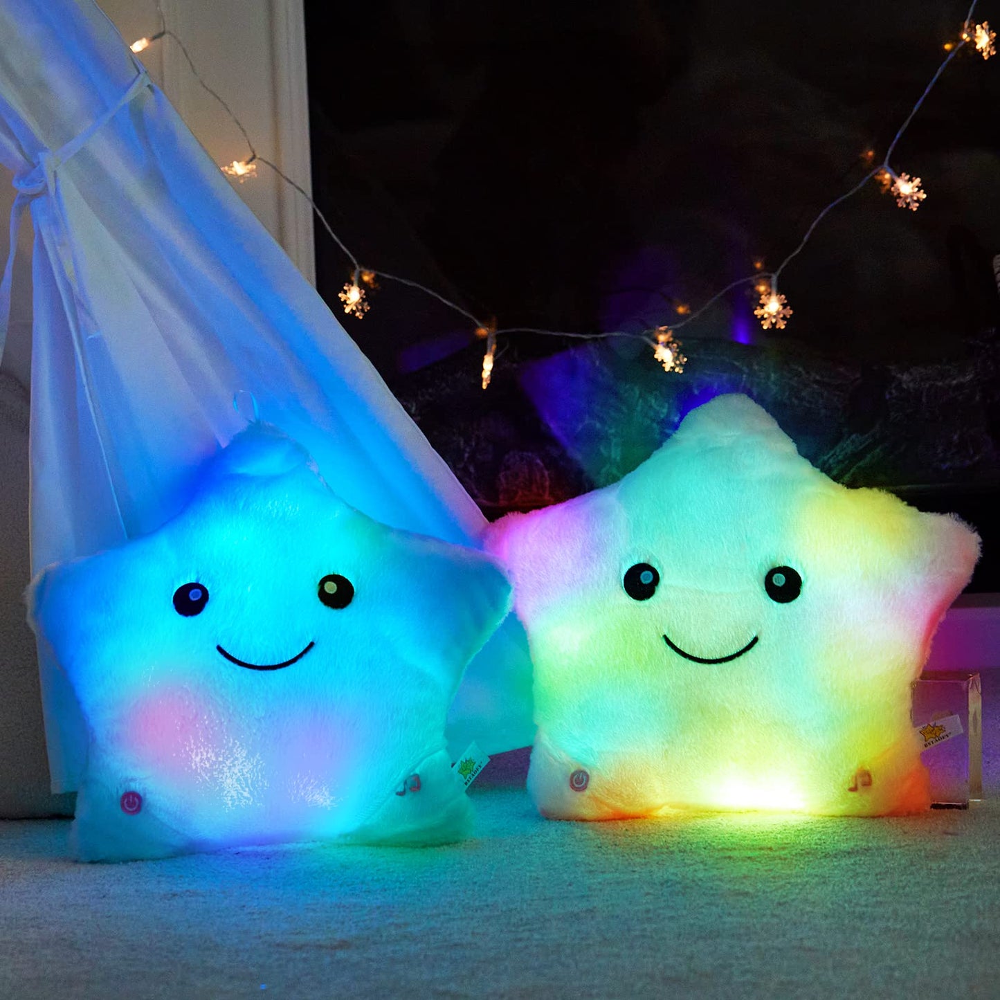 BSTAOFY 13‘’ Creative LED Musical Glow Twinkle Star Lullaby Light up Stuffed Animal Toys Soothe Kids Emotions Birthday Christmas for Toddlers Kids, Blue