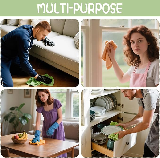 4 Pack Extra Large Microfiber Cleaning Cloths 20"x30", Lint-Free Reusable Towels