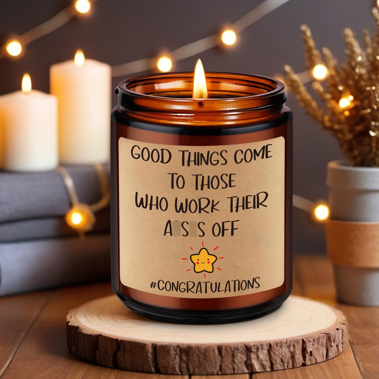 Fairy's Gift Congratulations Candles, Congrats, New Job Promotion Gifts for Women Men, Friend, Coworker, Work Bestie, Funny New Business Owner Congrats Gifts, Congratulations on Your Promotion