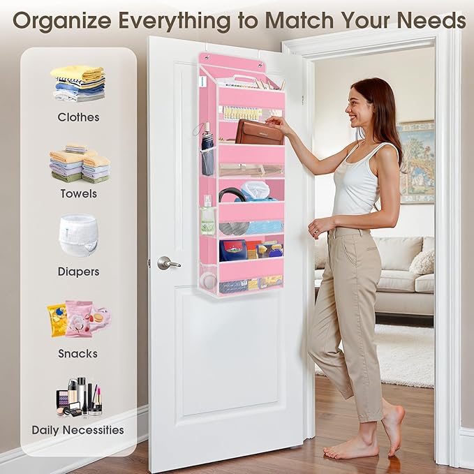 1 Pack Over The Door Organizer Hanging Storage Organizers