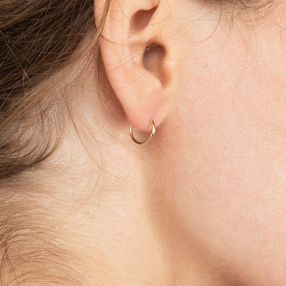 EPIRORA Silver Hoop Earrings- Cartilage Earring Small Hoop Earrings for Women Men,4 Pairs of Hypoallergenic 925 Sterling Silver Tragus Earrings(Gold,8mmx4)