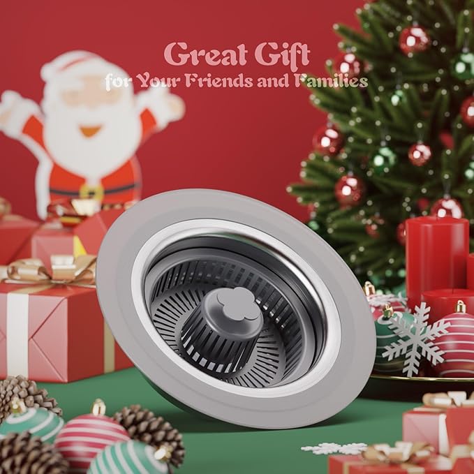 3 in 1 Kitchen Sink Drain Strainer and Stopper, 304 Stainless Steel Pop-up