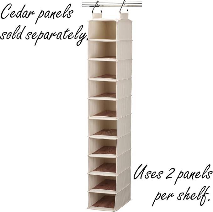 Household Essentials Hanging Shoe Organizer, 10 Wide Cubbies