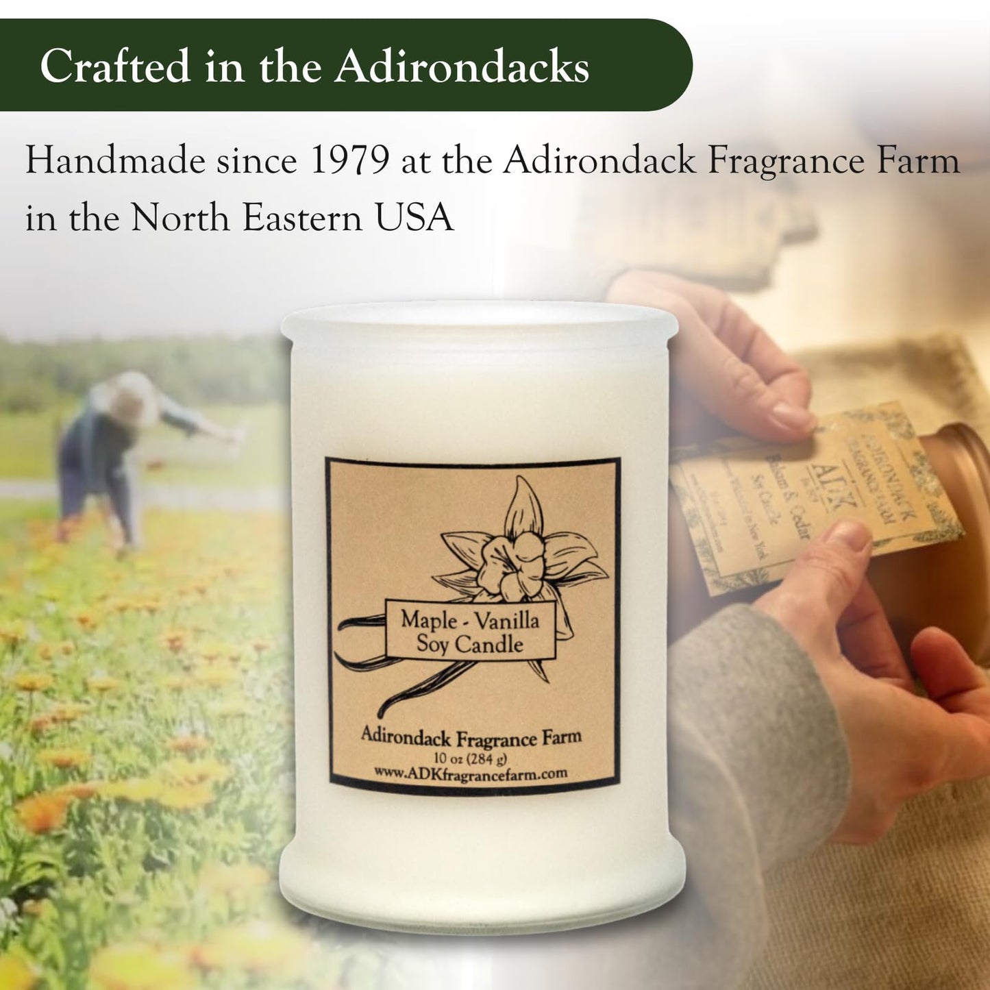 ADK Maple Vanilla Scented Candle, 4.5 Oz Aromatherapy Candle, Proudly Poured in The USA, Natural Wax for Relaxation and Home Décor, for Gift, Kitchen, and Living Spaces