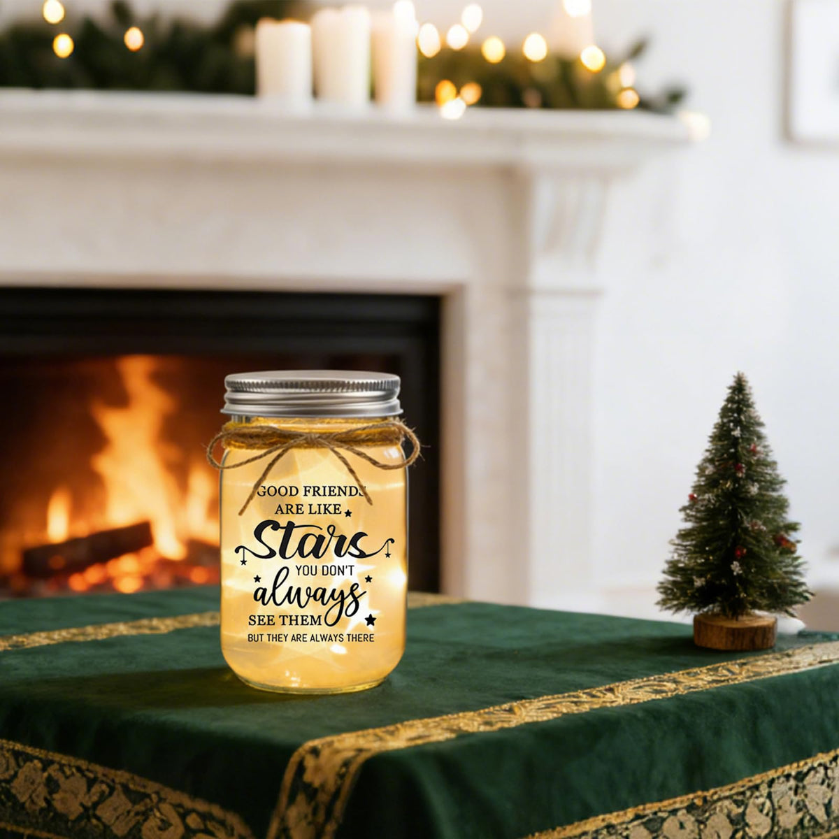 COZITED Friendship Gifts for Women - Good Friends are Like Stars Mason Jar Night Light, Unique Best Friend Birthday Gifts for Women Friends Christmas Valentine's Mother's Day Long Distance Gift