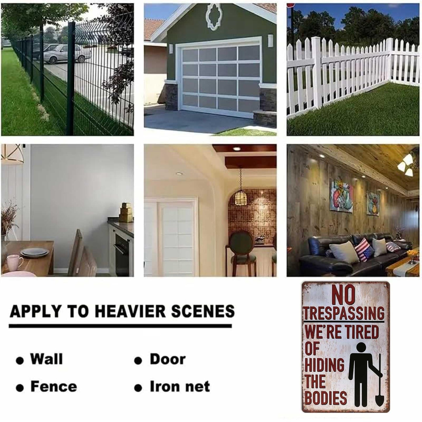 Halloween Decorations No Trespassing Sign-8x12inch Funny Metal Tin Sign We'Re Tired Of Hiding The Bodies