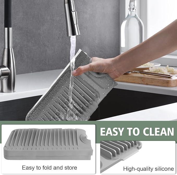 24-Inch Kitchen Sink Splash Guard Mat | 7° Slope