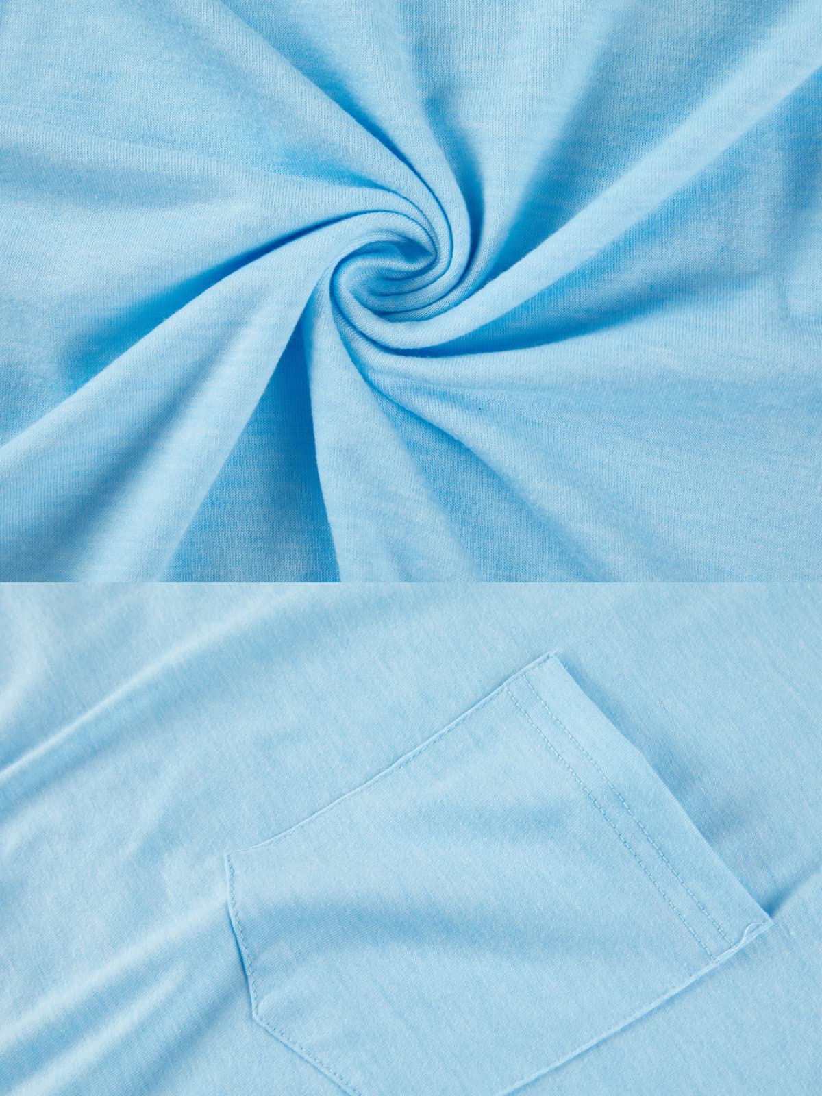 Men's Short Sleeve Soft T-Shirt Casual Solid Color Crew Neck Tee Tops Pocket Shirt Large