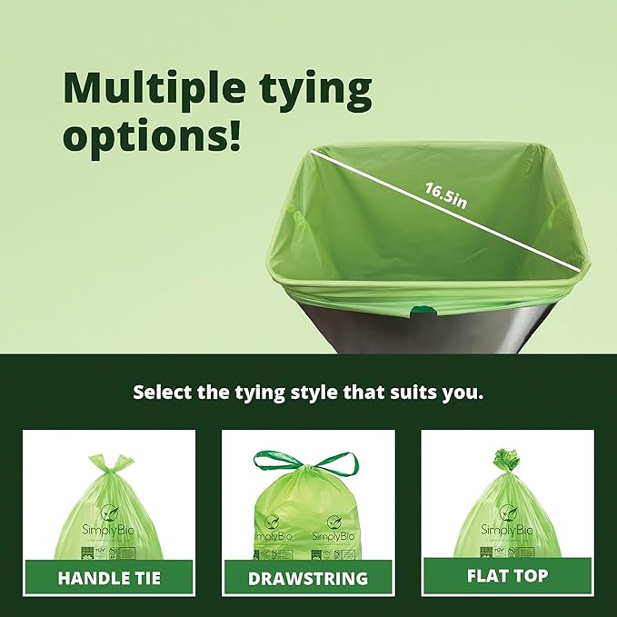 Simply Bio 13 Gallon Compostable Trash Bags Liners