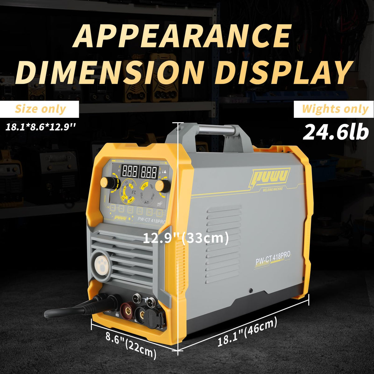PUWU Plasma Cutter Welder Combo, Gas MIG/Gasless MIG/HF TIG/Stick/CUT 5 in 1 Aluminum Welding Machine with 110V/220V Dual Voltage Multi Process Welder with 20PCS Rods and Gloves