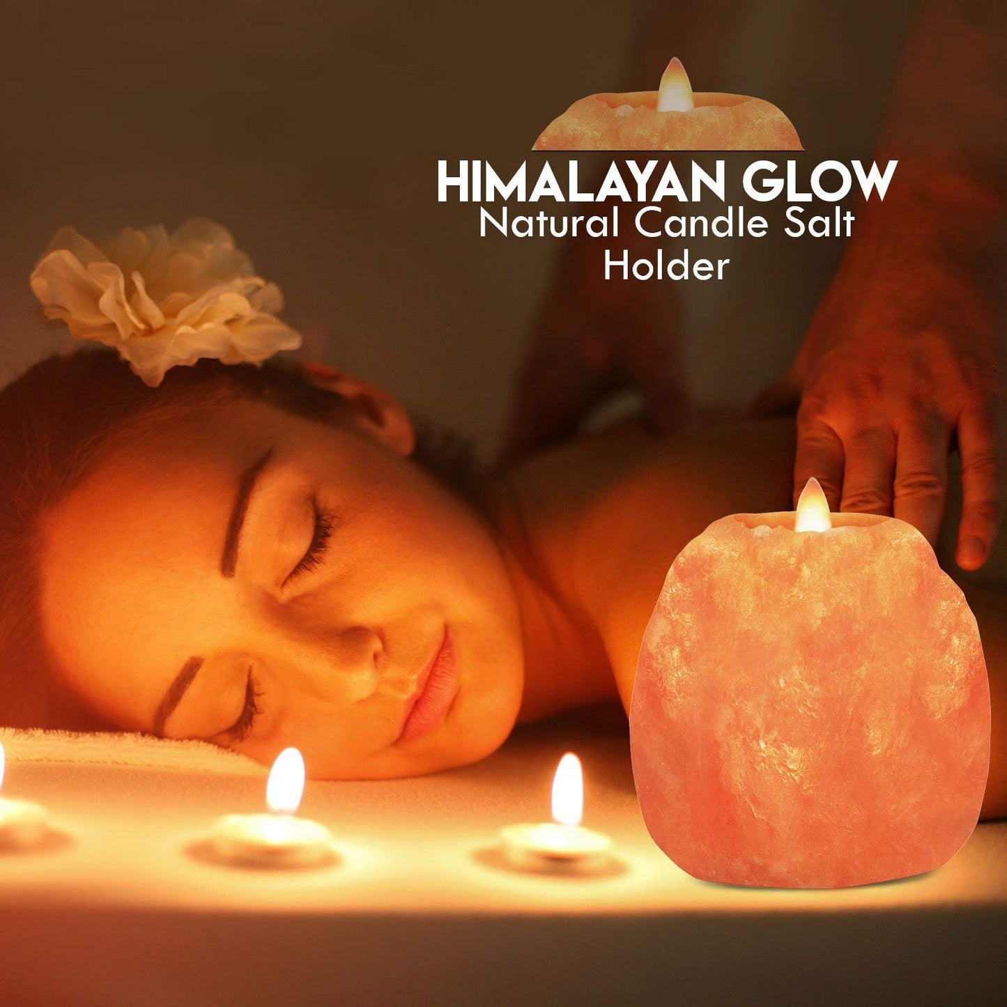 Himalayan Glow Candle Holders, Himalayan Salt Tea Light Candle Holders - 6 Pack