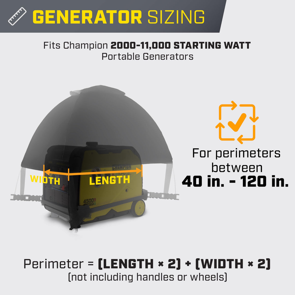 Champion Power Equipment 100603 Storm Shield Severe Weather Inverter Generator Cover by GenTent for 2000 to 8500 Starting Watt Inverters