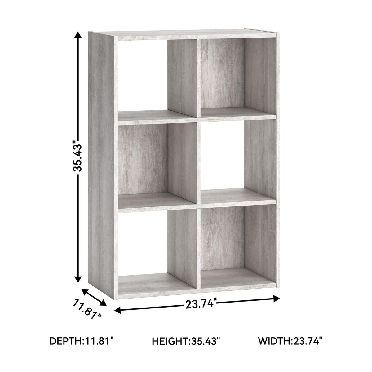 Signature Design by Ashley Paxberry Coastal 6 Cube Storage Organizer or Bookcase, Whitewash