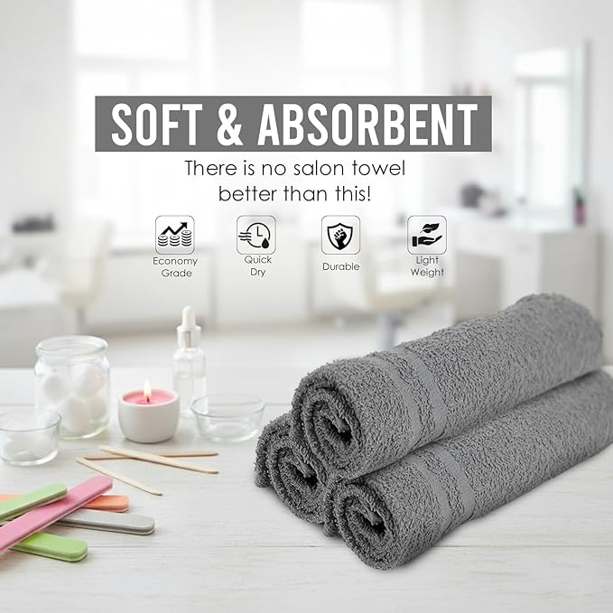 Hand Towels Grey Economy Salon Towels