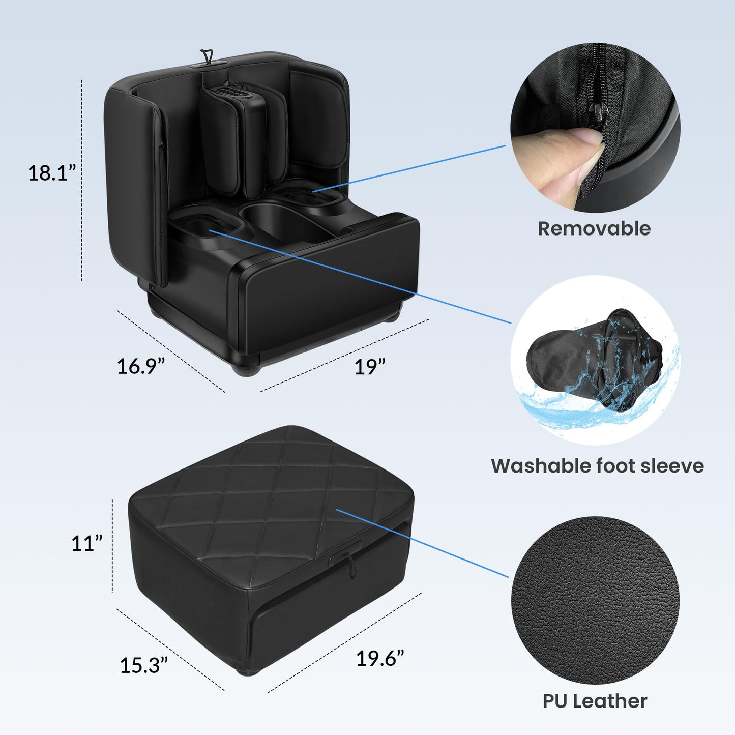 COMFIER 2 in 1 FSA Foot Massager Machine,HSA Shiatsu Foot and Calf Massager with Heat,Kneading,Vibration,Compression Massagers for Feet Health,Plantar Fasclitis,Father‘s Day Gift for Dad