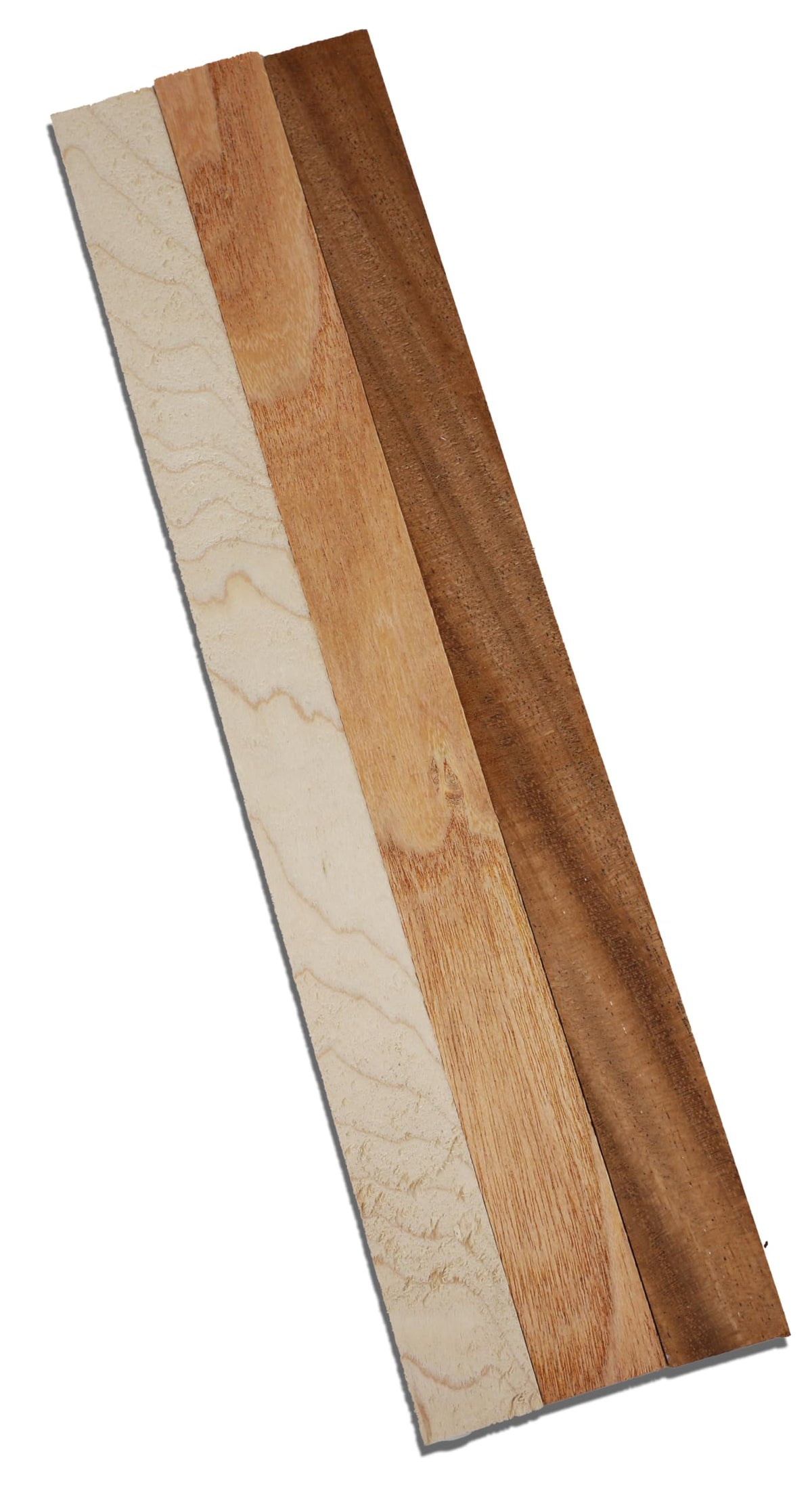 1" x 1" x 12" Wood Rectangle Blocks - Hobby Wood Pack - African Mahogany, Hard Maple, and Honey Locust - Pack of 3!
