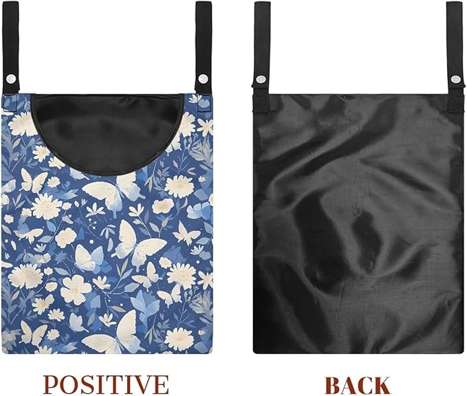 2 Pcs Butterfly and Floral Clothespin Bag