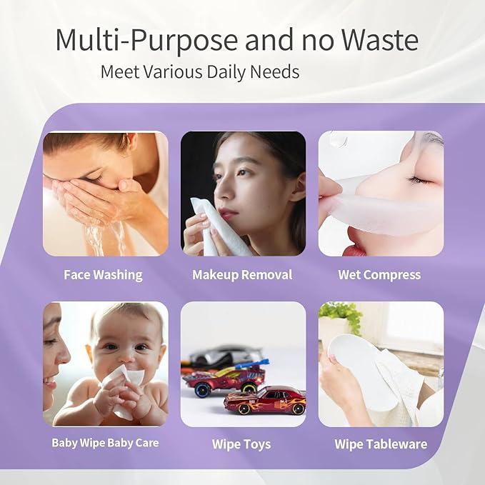 Disposable Face Towels, Biodegradable Soft & Skin Friendly Face Towelettes