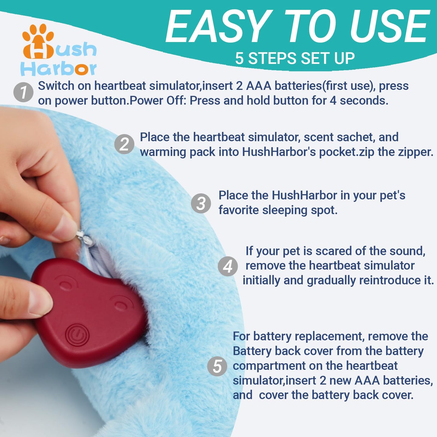 Roctocesy HushHarbor Puppy Heartbeat Toy Pillow, Anxiety Relief Sleep Aid, Sloth-Shaped Protects Neck Dog Plush Toys,Cat Neck Pillow & Pet Calming