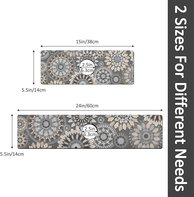 24" X 5.5" Kitchen Sink Splash Guard Faucet Mat Mandala Super Absorbent Fast