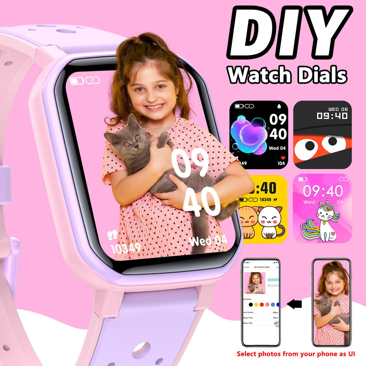 JOYELE Smart Watch for Kids Teens, No Phone Needed Fitness Tracker Boy Girls Watch with 19 Sport Modes, Pedometer, Sleep Monitor, Kids Watch Birthday Gifts Toy Gift for Girls Boys 6-16 (Purple)