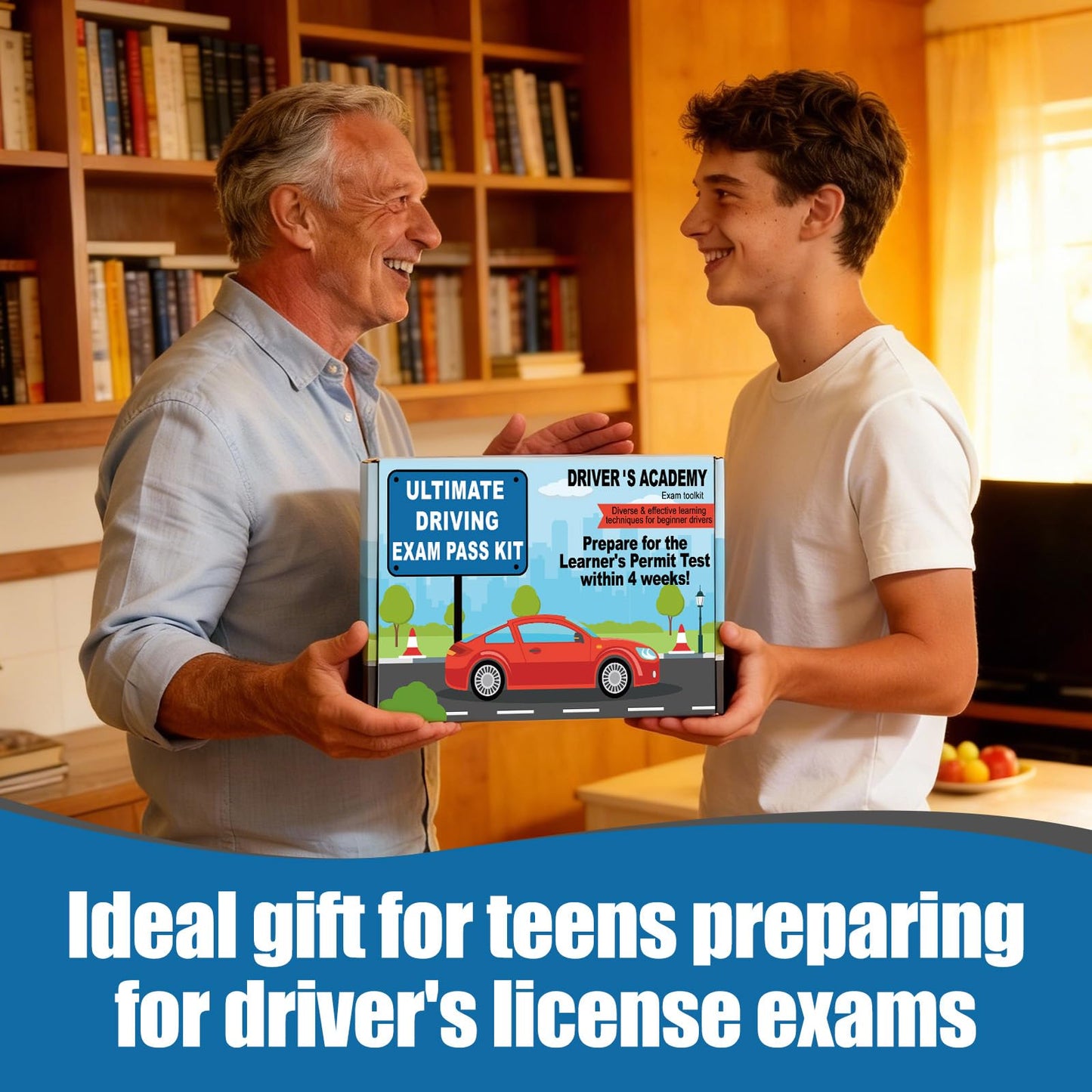 Driver's Academy Exam Toolkit Driving Exam Pass Kit Includes Driver's Manual, Test Book and 60 Double-Sided Road Signs Flashcards for Drivers License Test Prep Teens Boys Girls New Drivers Gift