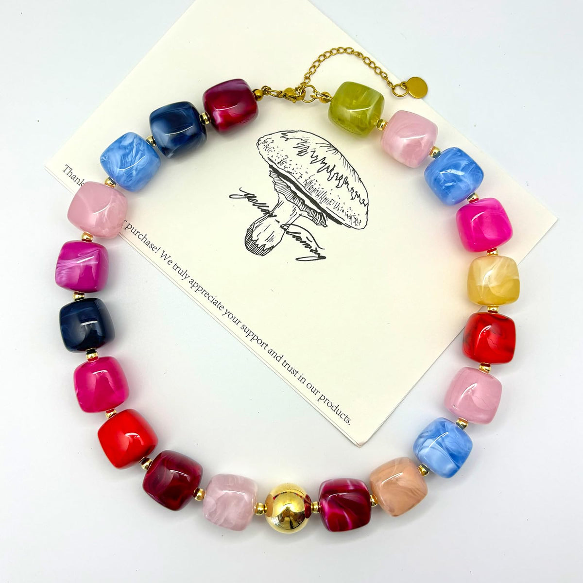 joymiao Beaded Necklaces for Women Trendy Statement Necklace Chunky Big Colorful Beaded Necklace Summer Necklaces Beach Boho Jewelry
