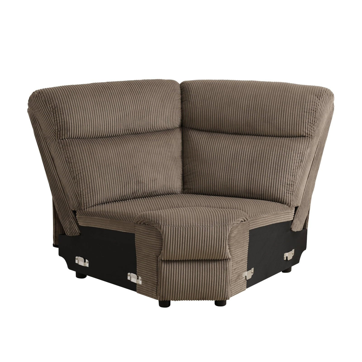 UOCFYK Recliner Sectional Sofa Set, L-Shaped Reclining Couch with 2 Recliner Seats, Reclining Corner Couches with Cup Holder and Storage Console for Home Theater & Living Room, Light Brown