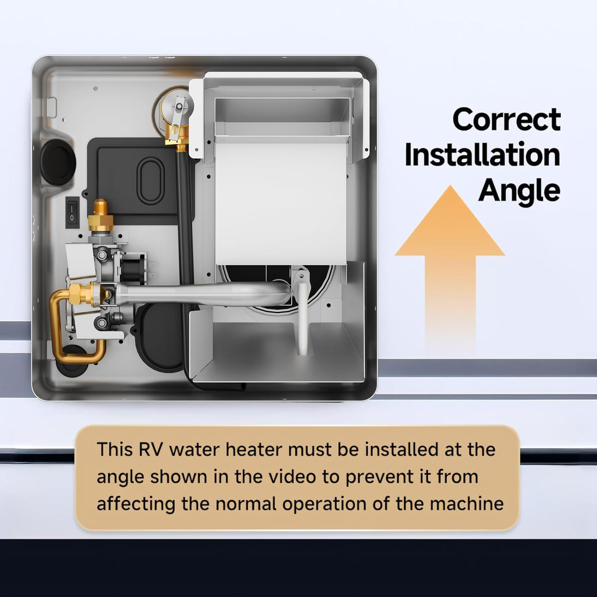 KINGRVER 6 Gallon RV Hybrid Water Heater, Electric & Gas Heating Options ā Use Separately or Together for Faster Hot Water, Porcelain-Lined Steel Tank with Direct Spark Ignition (DSI)