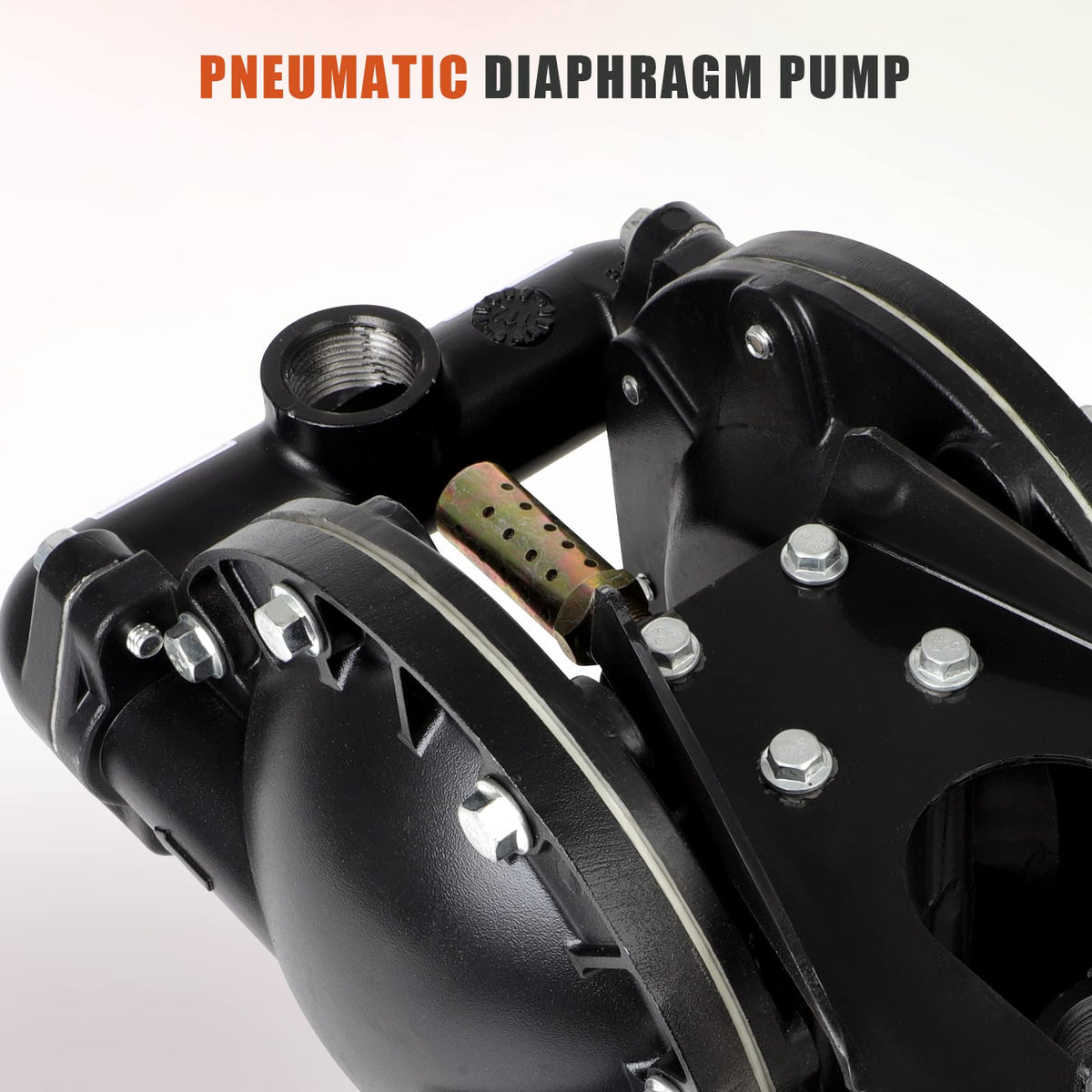 GCCSJ Air Operated Double Diaphragm Pump 1 inch Inlet/Outlet Pneumatic Chemical QBY4-25L 31 GPM Dual Diaphram Polypropylene Nitrile Rubber by Stainless Steel Iron 115 PSI