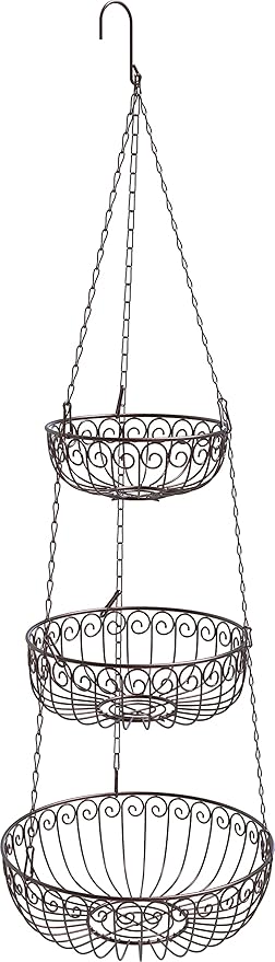 Simple Houseware 3-Tier Fruit Hanging Basket