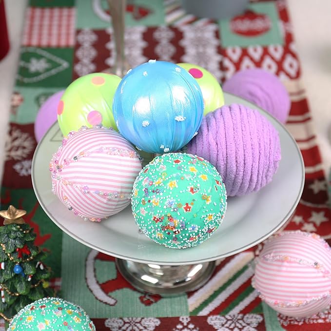SY Super Bang 15PCS Christmas Ornaments Set, 8CM/3.14" Macaroon Shatterproof Ball Ornaments for Christmas Tree Hanging Decorations, for Home Holiday Party Xmas Decor.