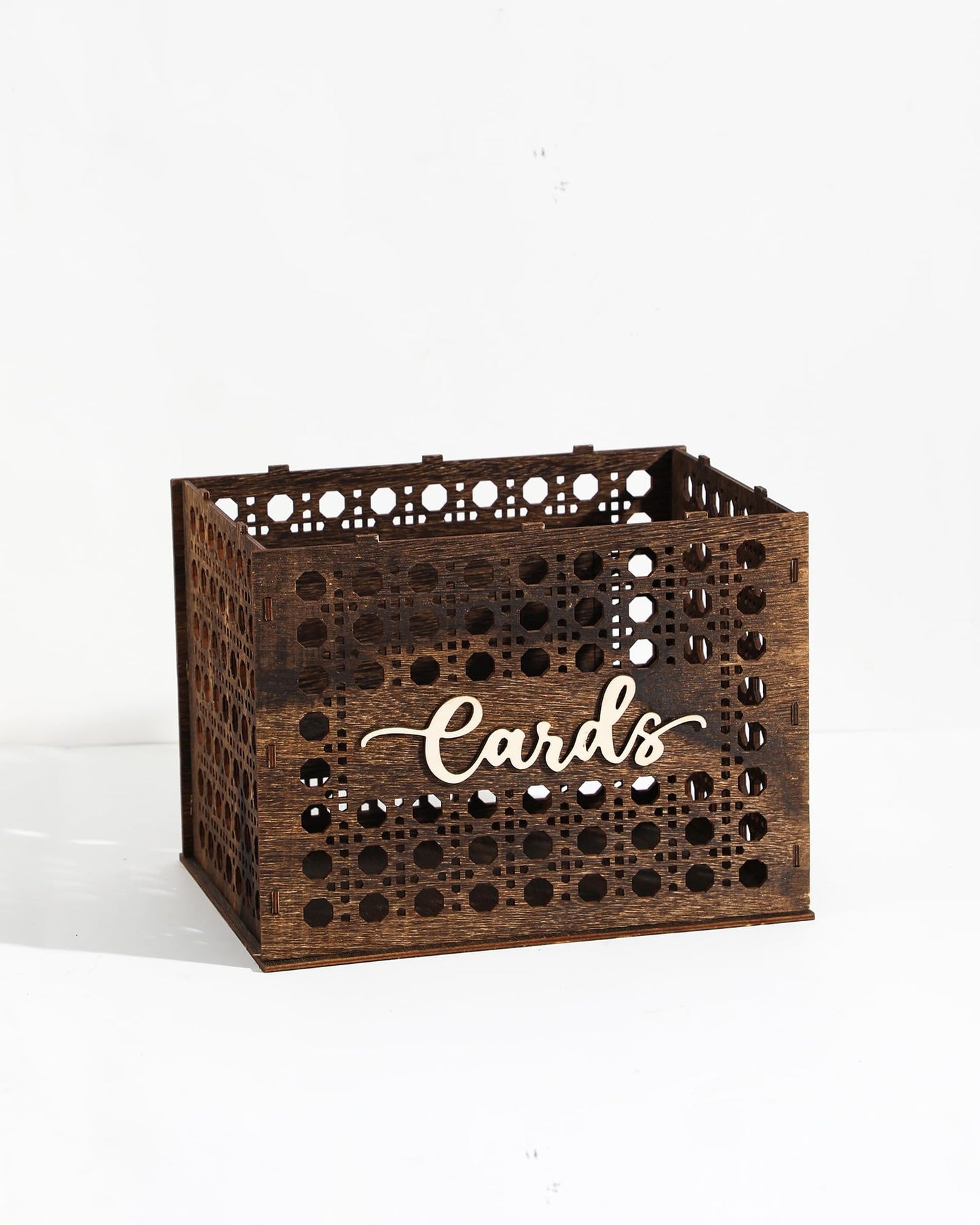 Xhqsulsclac Wedding Card Box with Lid, Wood Gift Card Box for Wedding Reception, Rustic Envelope Money Box for Wedding Party Birthday Bridal Shower Baby Shower Graduation Decorations (12x9x8.8 in)