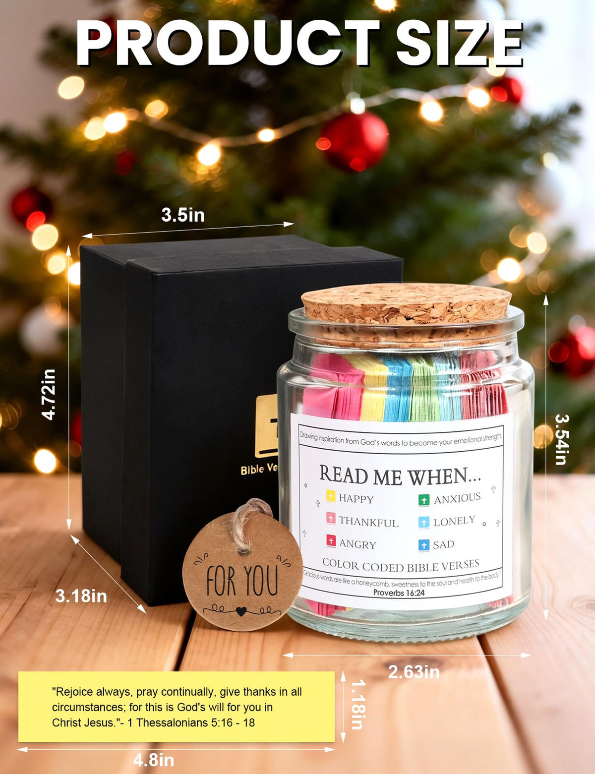 Bible Verses Jar for Daily Encouragement, Prayer & Reflection, Christian Gifts for Women, Religious Graduation, Teacher Appreciation, Birthday Inspirational Faith-Based Present, Easter Basket Stuffers