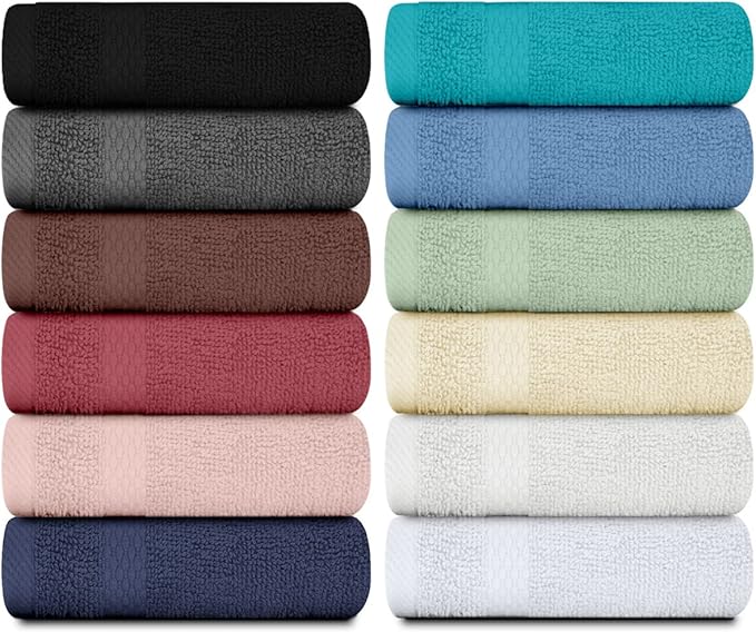 White Classic Luxury Cotton Washcloths 13x13 Inch