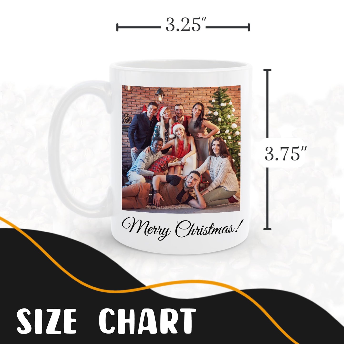 Giftbees Personalized Coffee Mug, Custom Picture Text or Logo Ceramic Mug, Customized Gift for Men & Women, Taza Personalizada with Photo and Words, Customizable 11 Oz Tea Cup | White