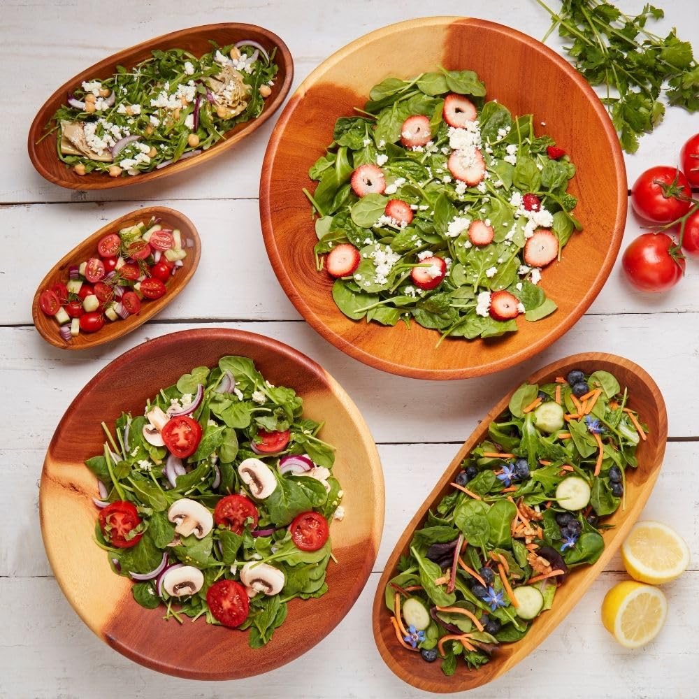 Rustic Wood Bowls for Serving Salads (Medium (11-12"))